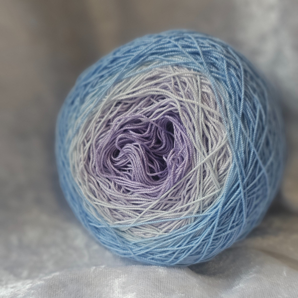 Custom made hand dyed yarn.