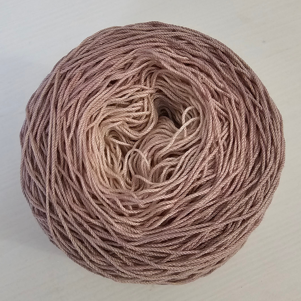 Custom made hand dyed yarn.