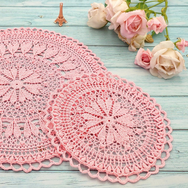 Crochet coaster with hearts pattern PDF, easy to follow crochet tutorial for making a small lace mandala with hearts.