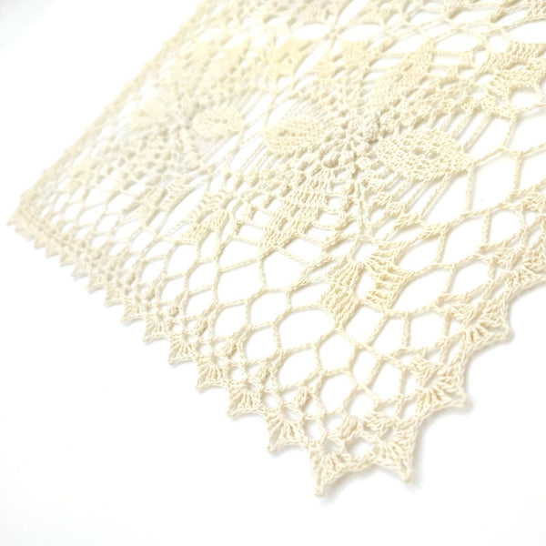 Custom table runner crochet, square doily handmade, rectangular tablecloth of any size