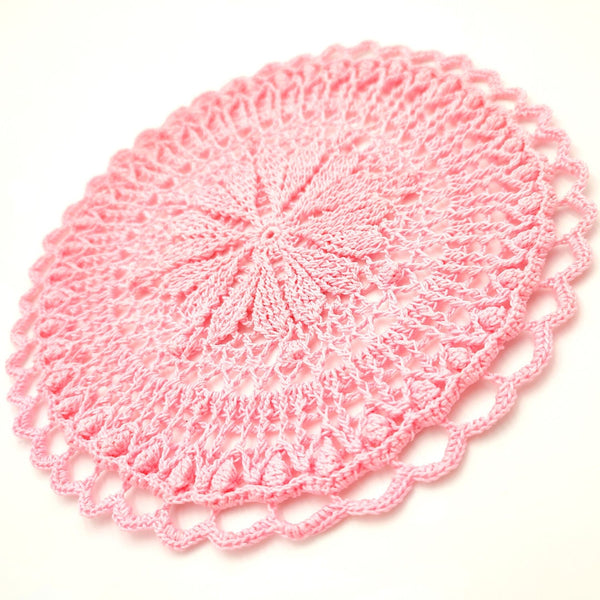 Crochet coaster with hearts pattern PDF, easy to follow crochet tutorial for making a small lace mandala with hearts.