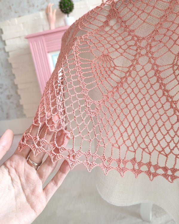 Beautiful lace crochet tablecloth perfect for shabby chic lovers