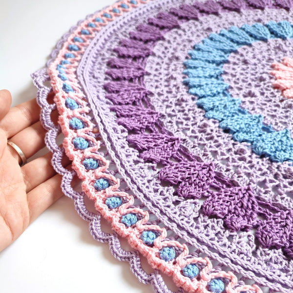 Crochet coffee table tablecloth PDF pattern