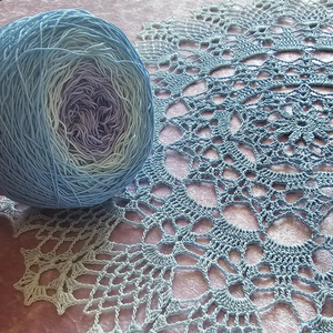 Custom made hand dyed yarn.