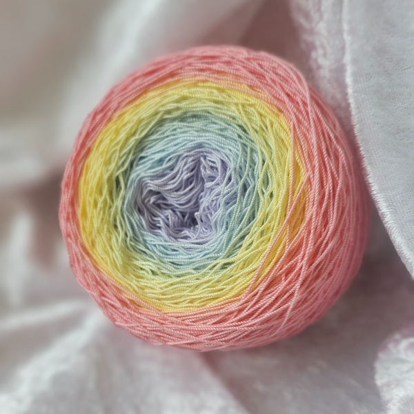 Custom made hand dyed yarn.