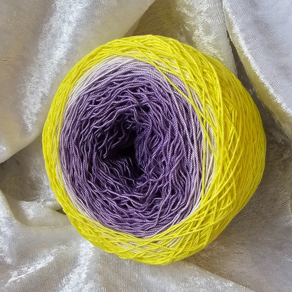 Custom made hand dyed yarn.