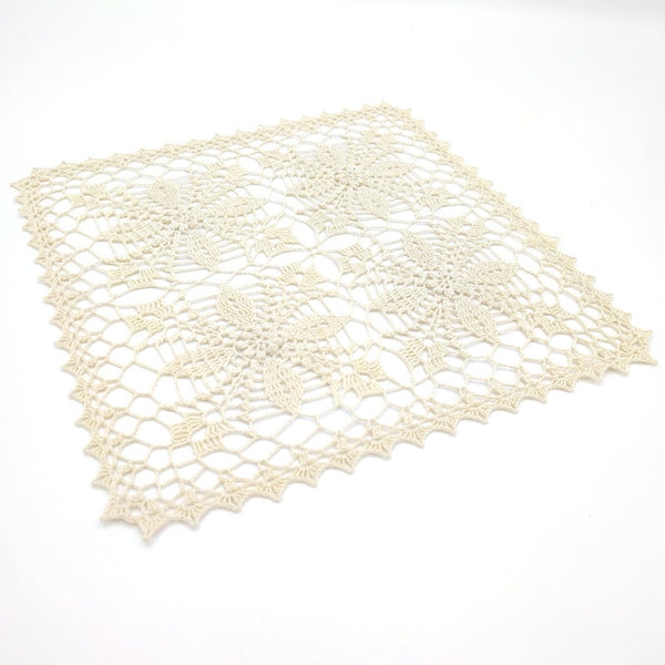 Custom table runner crochet, square doily handmade, rectangular tablecloth of any size