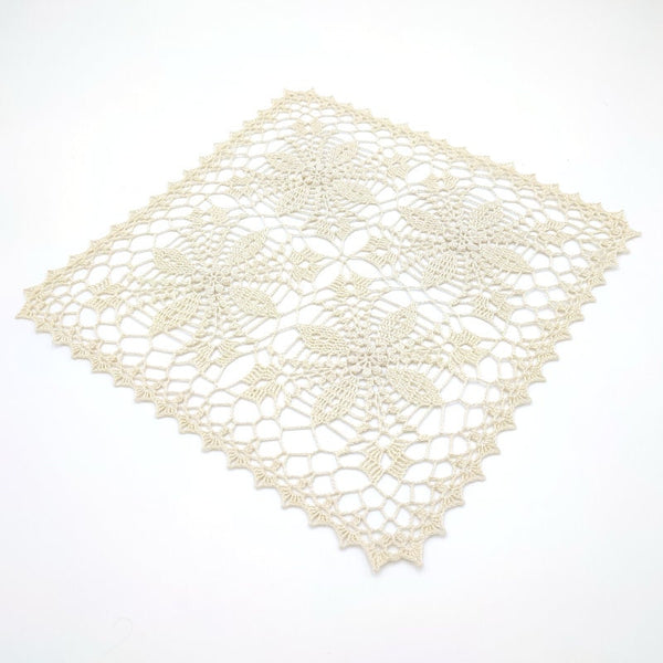Custom table runner crochet, square doily handmade, rectangular tablecloth of any size