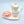 Valentine's day table decor set of a pink crochet placemat and a coaster with hearts