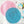 Romantic crochet set of two round placemats with hearts in blue and pink colour