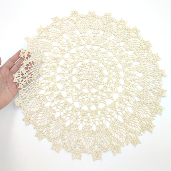 Delicate handmade lace doily to bring an elegant retro mood to your meals