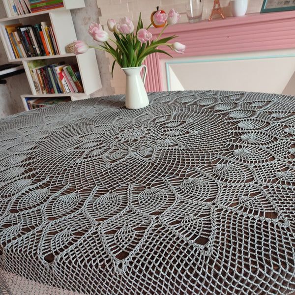 Custom large crochet tablecloth 90" (230cm)