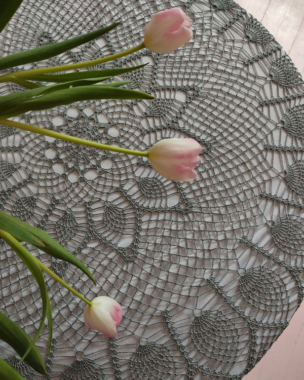 Custom large crochet tablecloth 90" (230cm)